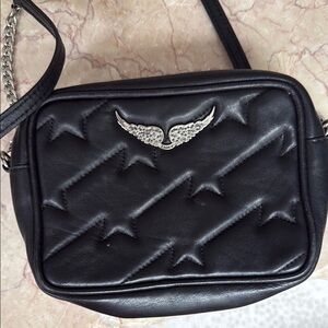 Zadig & Voltaire Black and Silver Quilted Crossbody Bag